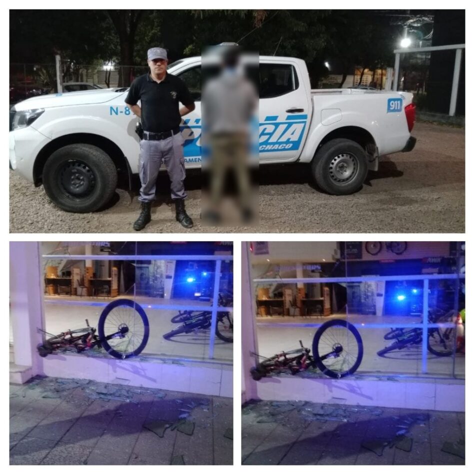 Resistencia: Ocasionó daño en un local e intentó sustraer una bicicleta